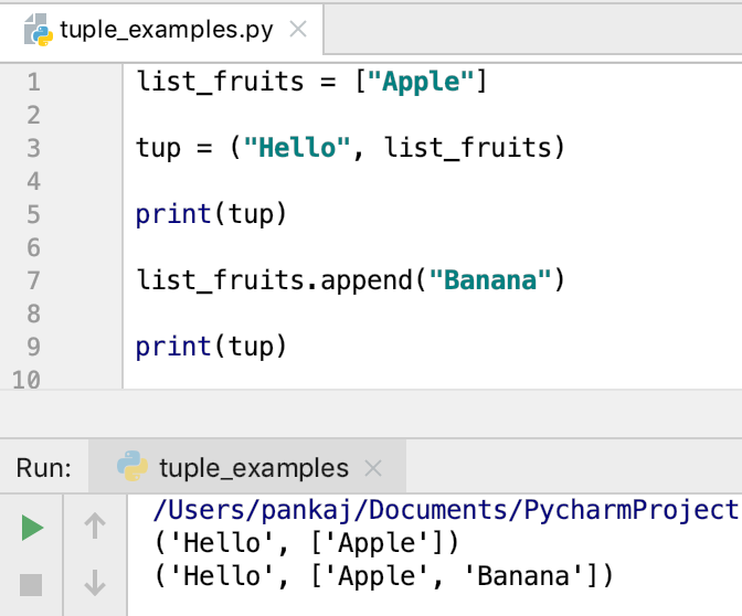 Python 元组及其可变元素