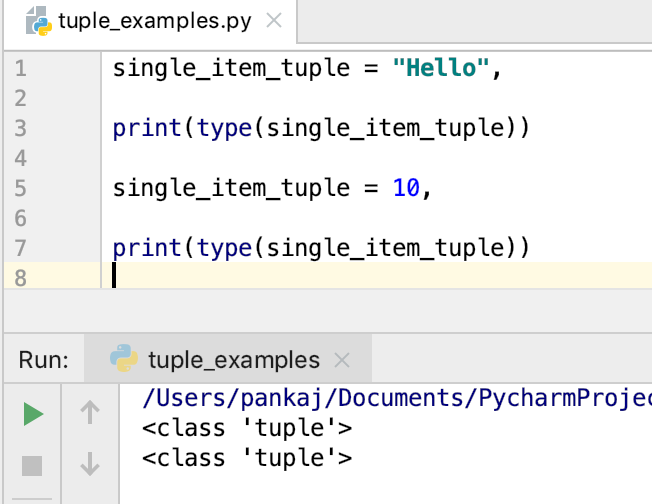 Python 元组包含单个元素