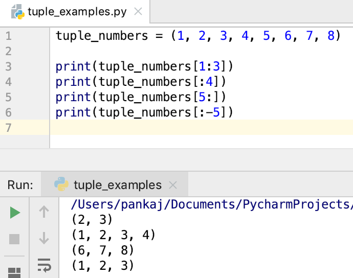 Python 中的元组切片